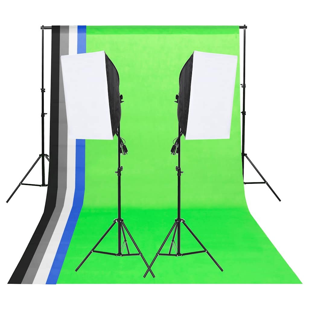 Komplet studijske rasvjete s pozadinama i softboxovima
