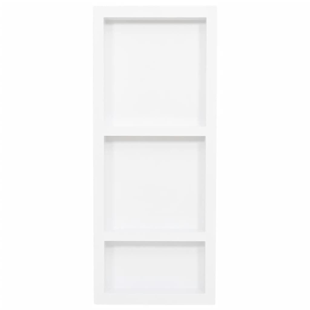 Niša za tuš s 3 odjeljka bijela visokog sjaja 41 x 99 x 9 cm