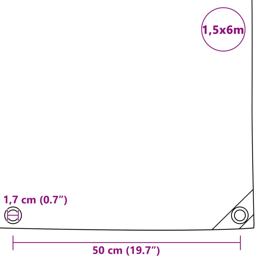 Cerada 650 g/m² 1,5 x 6 m crna