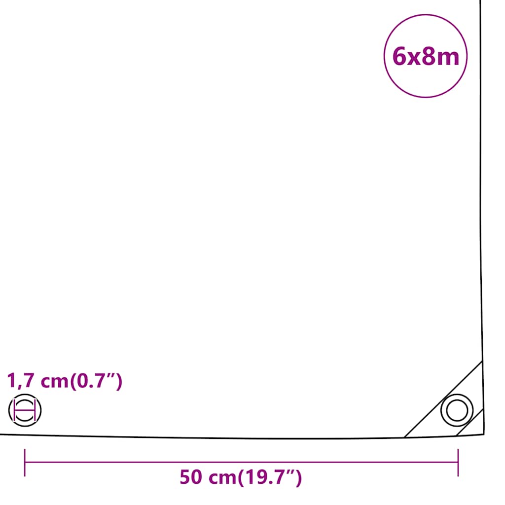 Cerada 650 g/m² 6 x 8 m crna