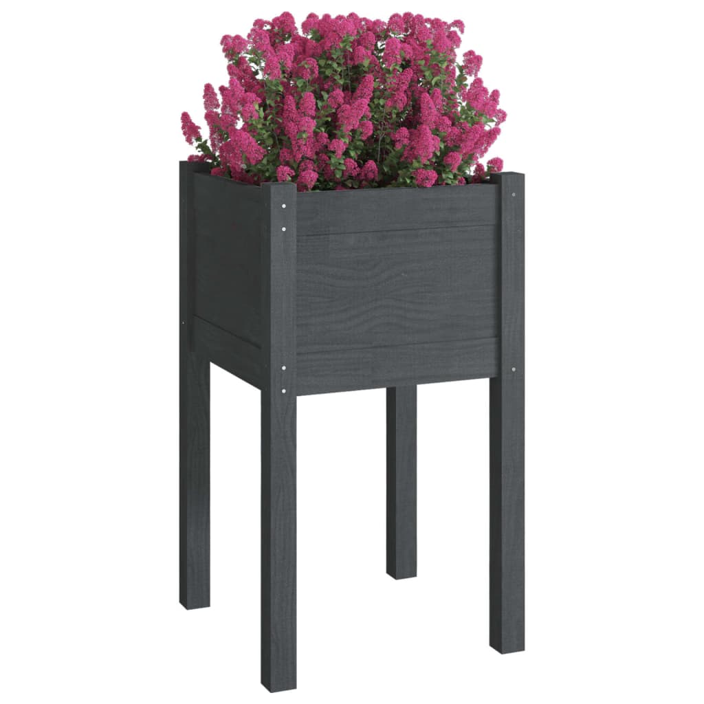 Vrtna sadilica siva 40 x 40 x 70 cm od masivne borovine