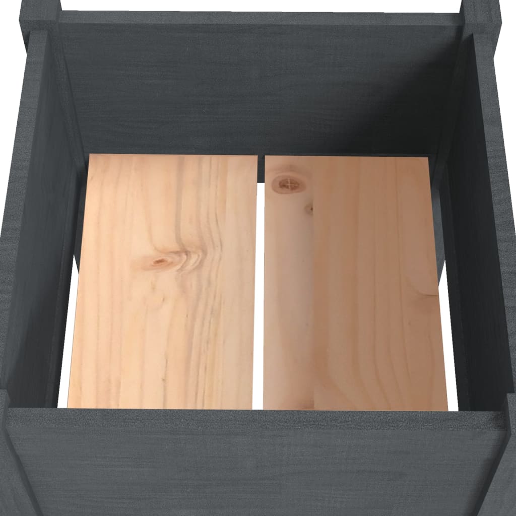 Vrtna sadilica siva 40 x 40 x 70 cm od masivne borovine