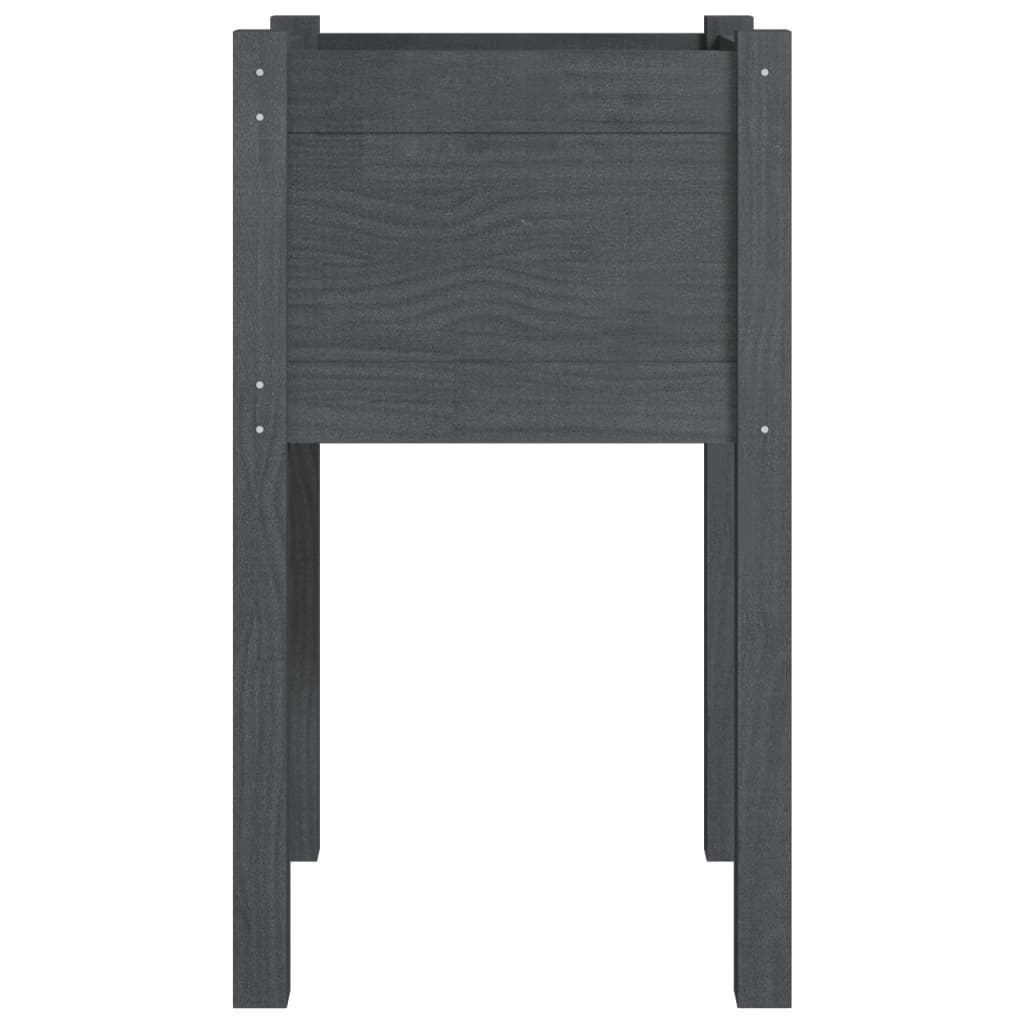 Vrtne sadilice 2 kom sive 40 x 40 x 70 cm od masivne borovine
