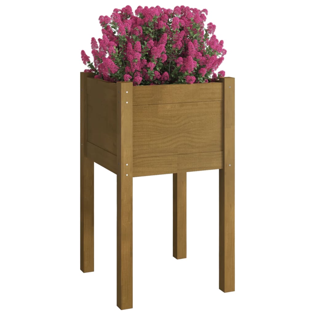 Vrtne sadilice 2 kom boja meda 40x40x70 cm od masivne borovine