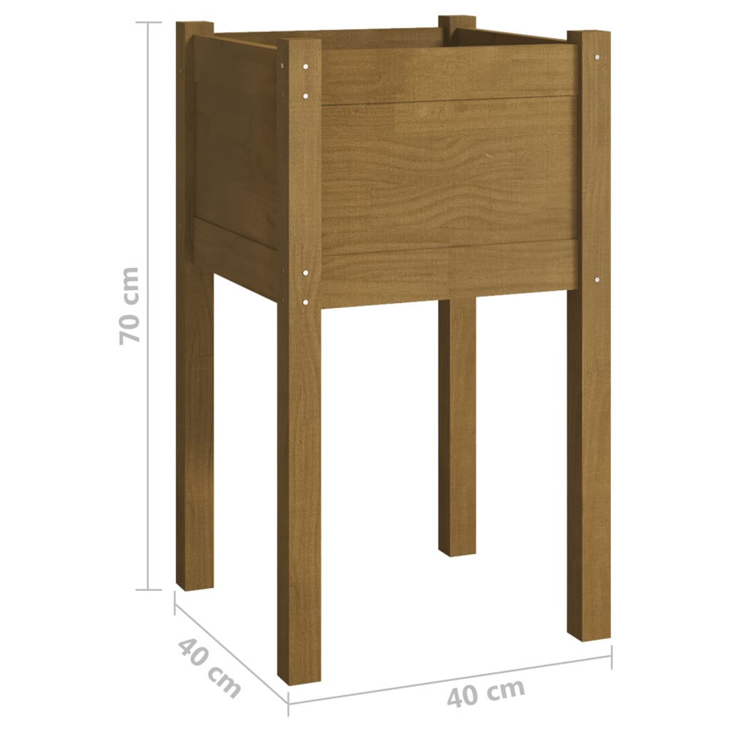 Vrtne sadilice 2 kom boja meda 40x40x70 cm od masivne borovine