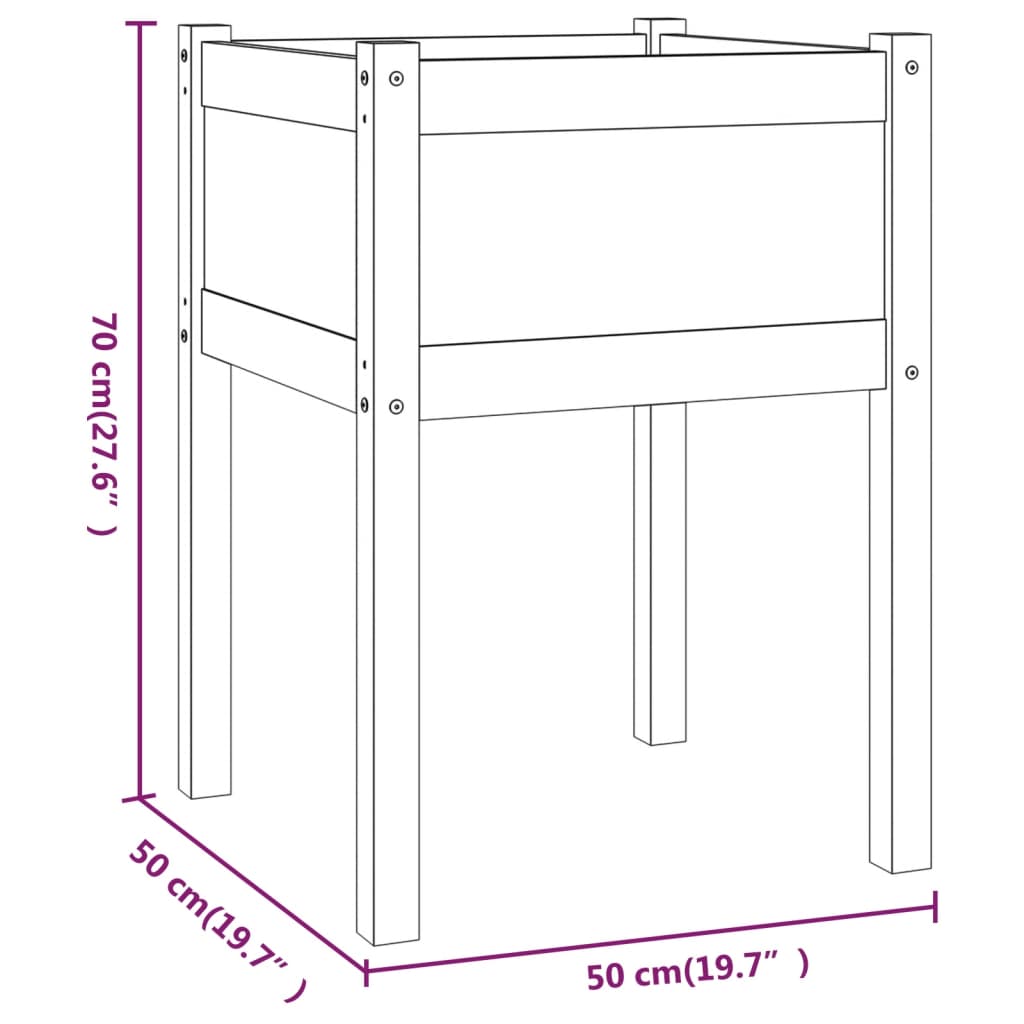 Vrtne sadilice 2 kom 50 x 50 x 70 cm od masivne borovine