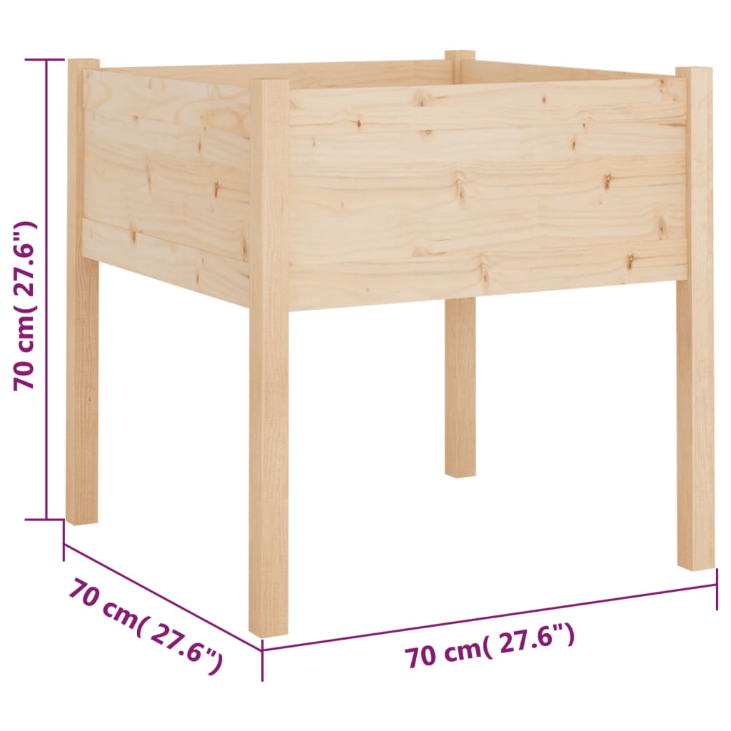 Vrtna sadilica 70 x 70 x 70 cm od masivne borovine