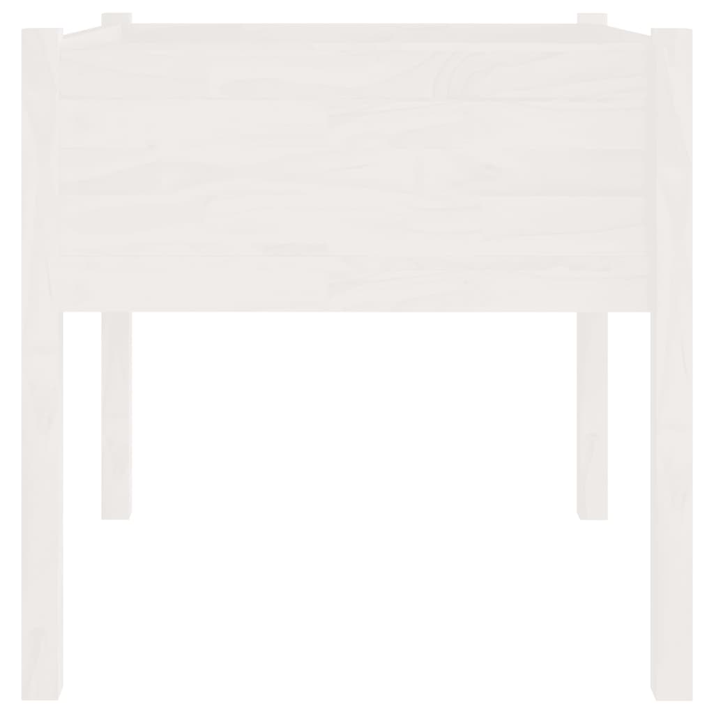 Vrtna sadilica bijela 70 x 70 x 70 cm od masivne borovine