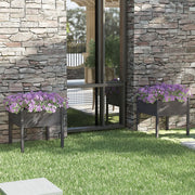 Vrtne sadilice 2 kom sive 70 x 70 x 70 cm od masivne borovine