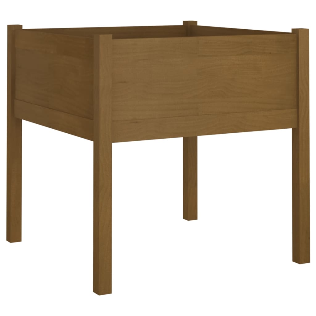 Vrtna sadilica smeđa boja meda 70x70x70 cm od masivne borovine