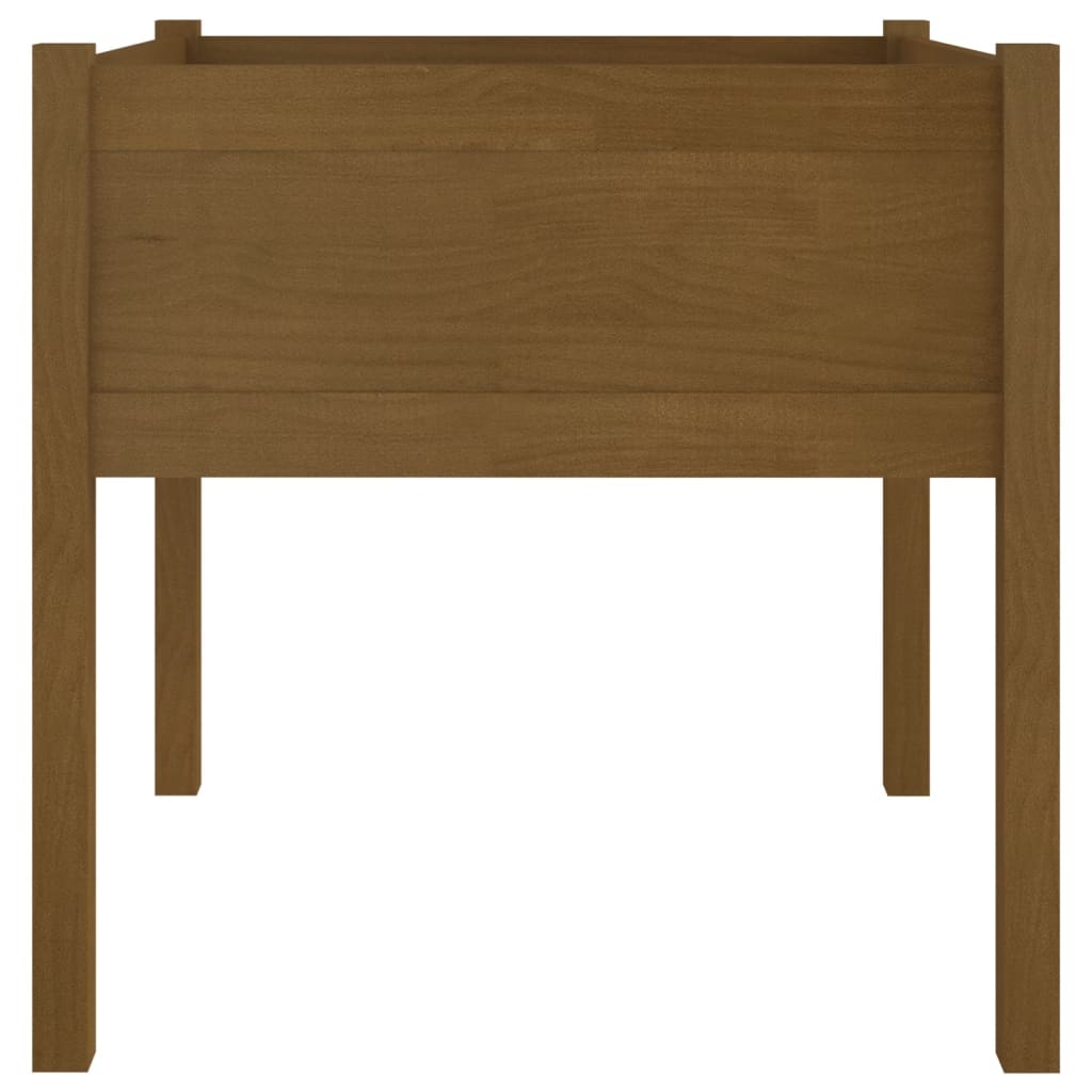 Vrtna sadilica smeđa boja meda 70x70x70 cm od masivne borovine