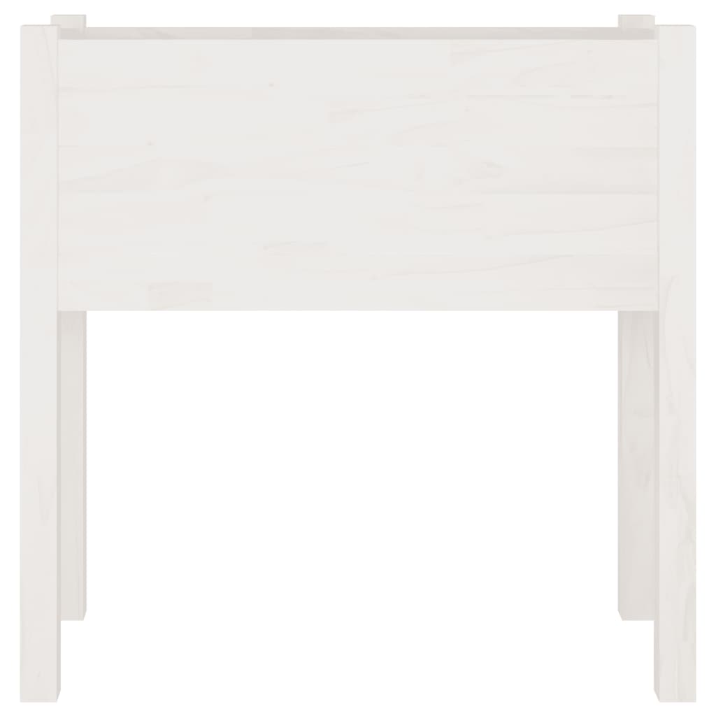 Vrtne sadilice 2 kom bijele 70 x 31 x 70 cm od masivne borovine