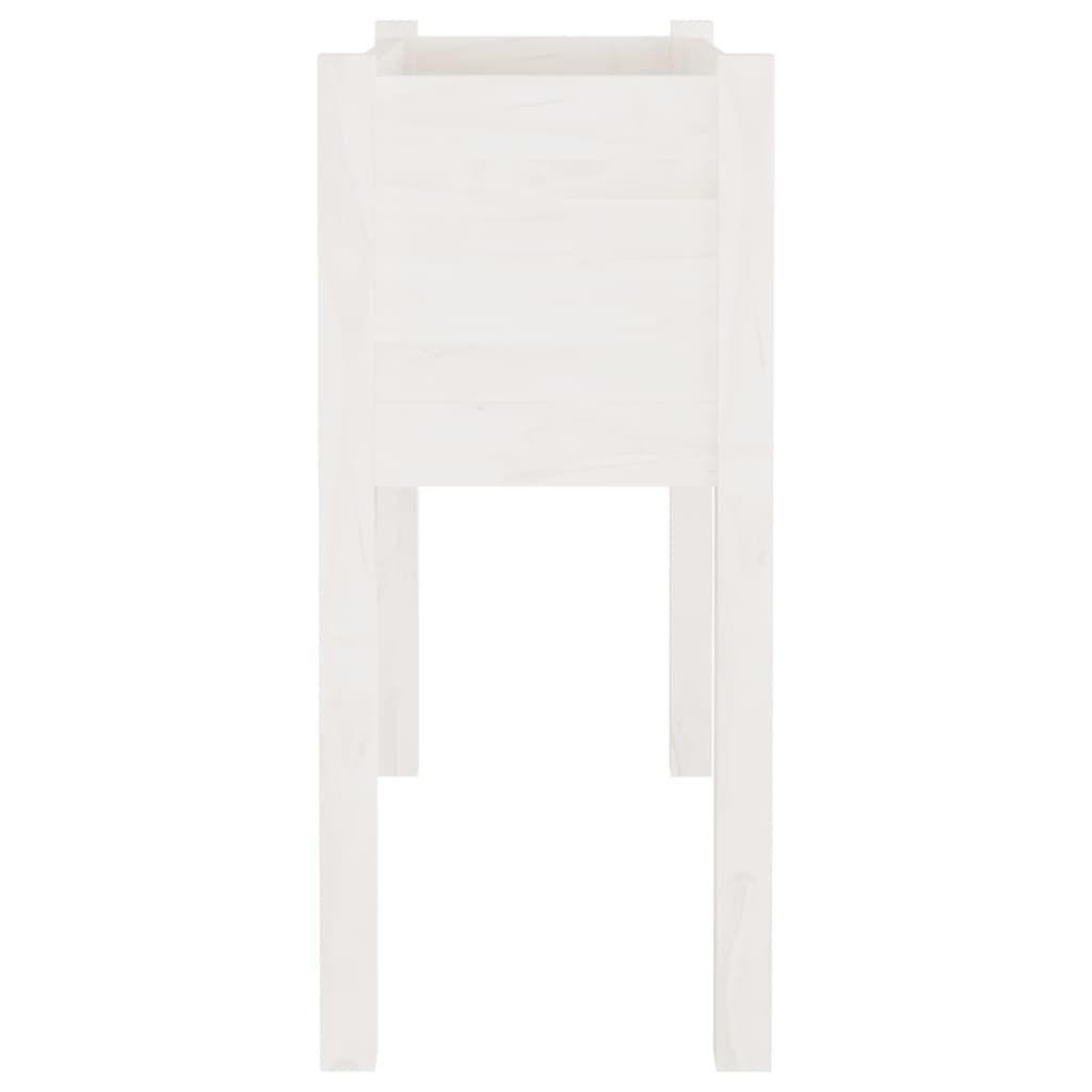 Vrtne sadilice 2 kom bijele 70 x 31 x 70 cm od masivne borovine