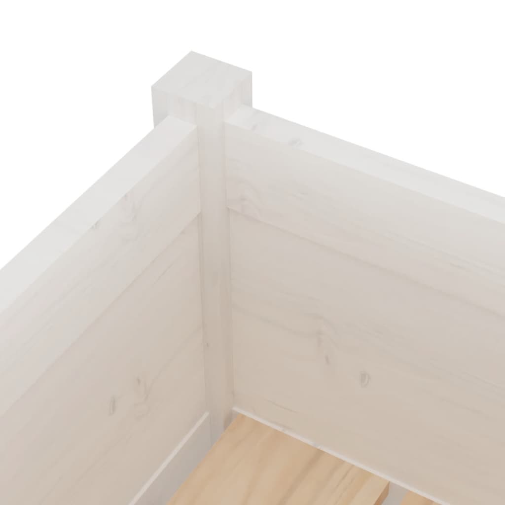 Vrtne sadilice 2 kom bijele 70 x 31 x 70 cm od masivne borovine