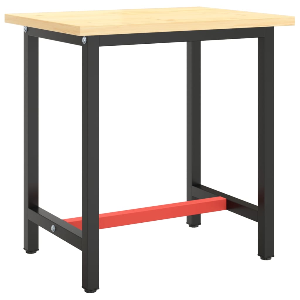 Okvir za radni stol mat crni i mat crveni 70x50x79 cm metalni