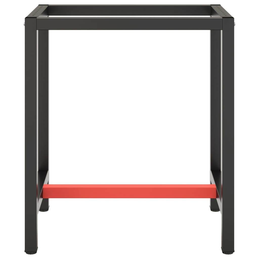 Okvir za radni stol mat crni i mat crveni 70x50x79 cm metalni