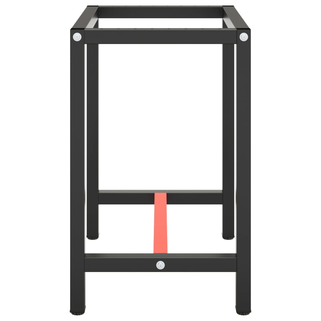 Okvir za radni stol mat crni i mat crveni 70x50x79 cm metalni