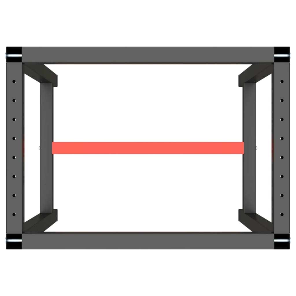 Okvir za radni stol mat crni i mat crveni 70x50x79 cm metalni