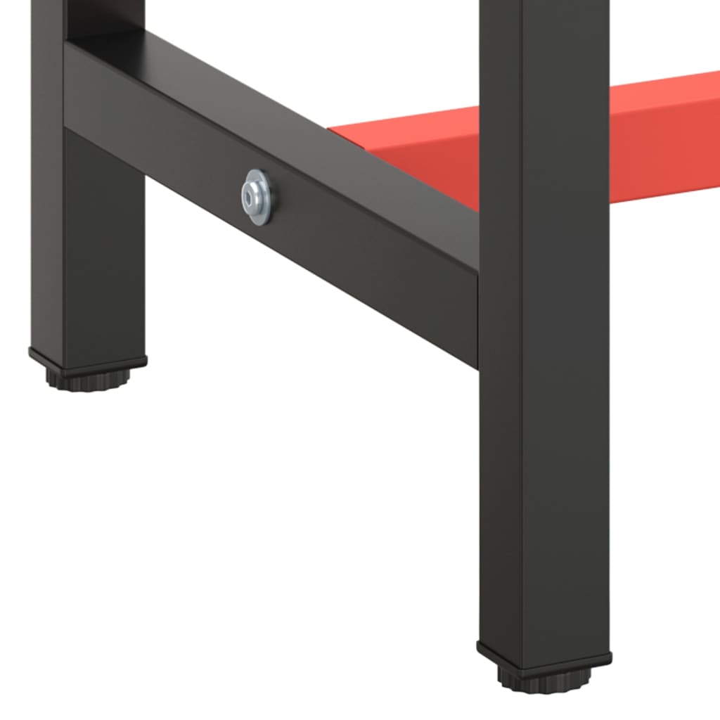 Okvir za radni stol mat crni i mat crveni 70x50x79 cm metalni