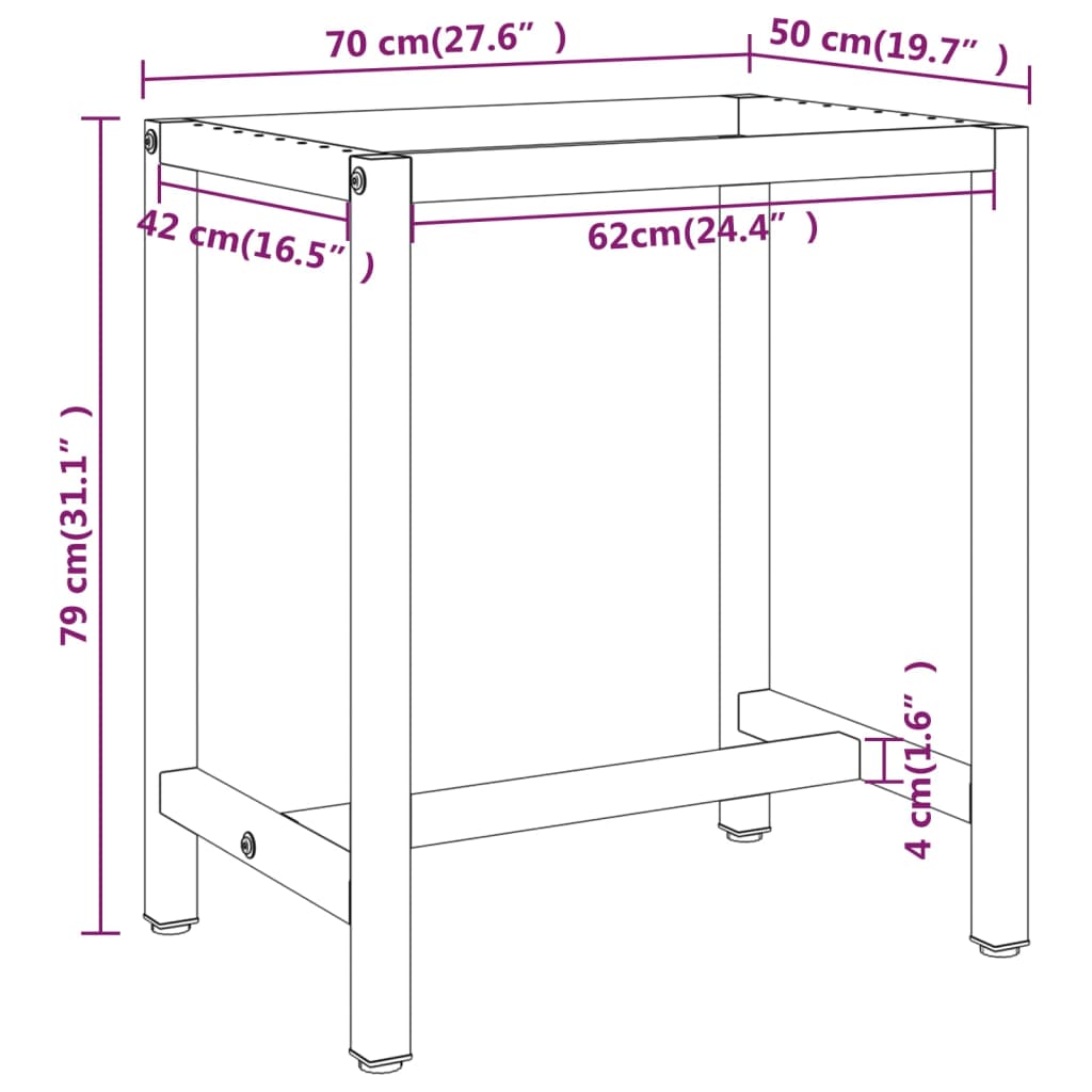 Okvir za radni stol mat crni i mat crveni 70x50x79 cm metalni