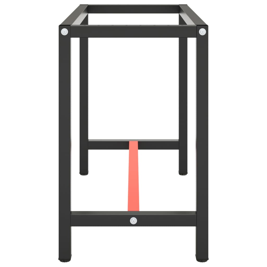 Okvir za radni stol mat crni i mat crveni 110x50x79 cm metalni
