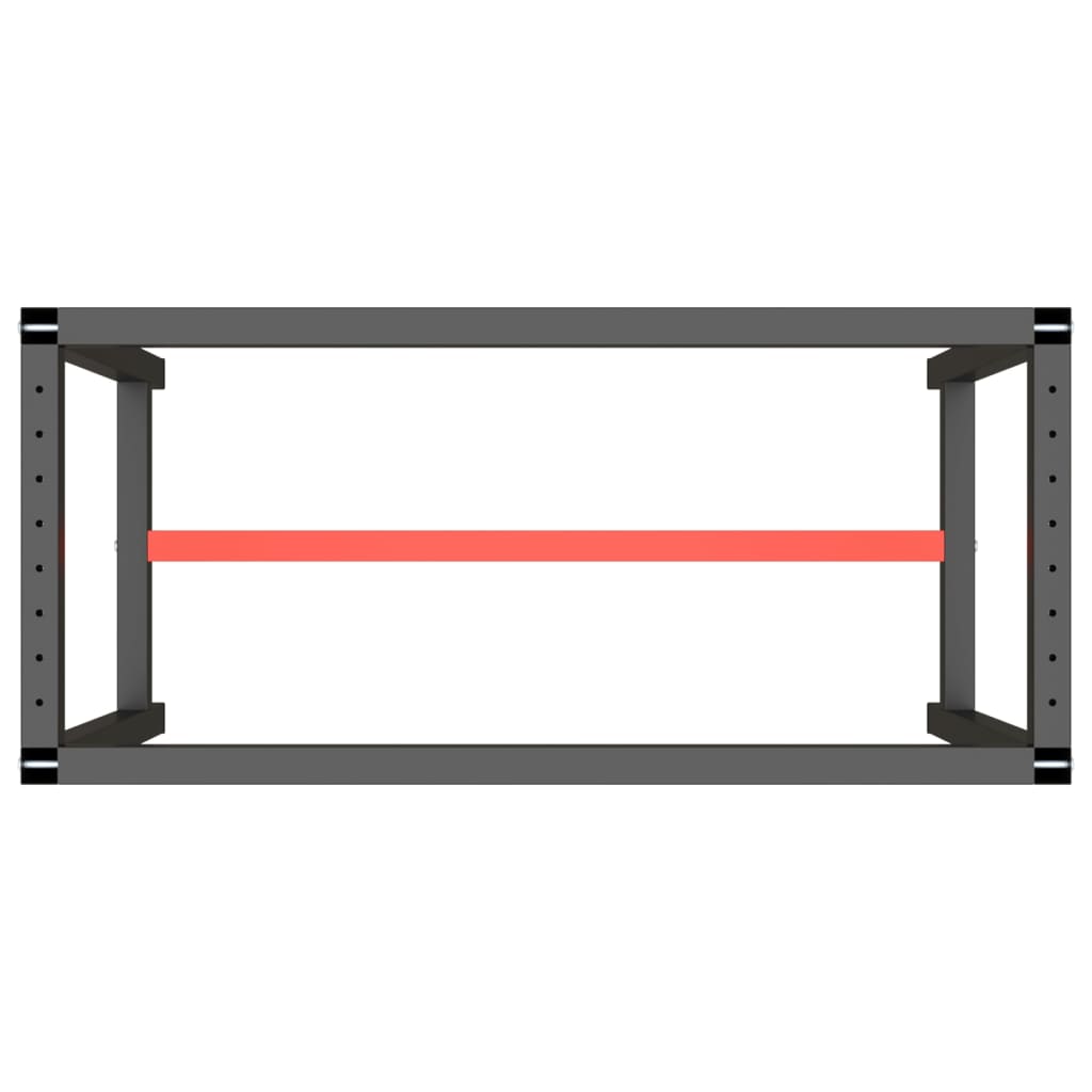 Okvir za radni stol mat crni i mat crveni 110x50x79 cm metalni