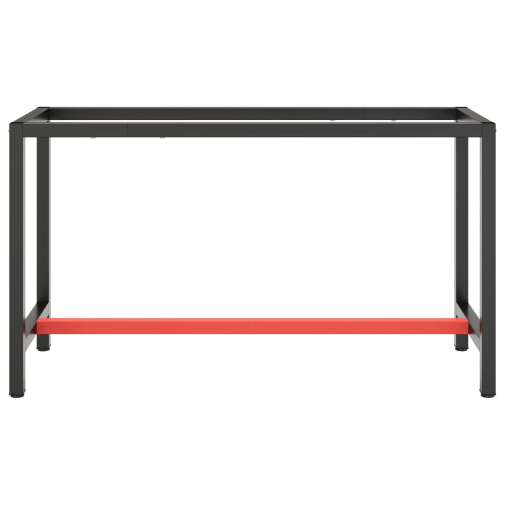 Okvir za radni stol mat crni i mat crveni 140x50x79 cm metalni
