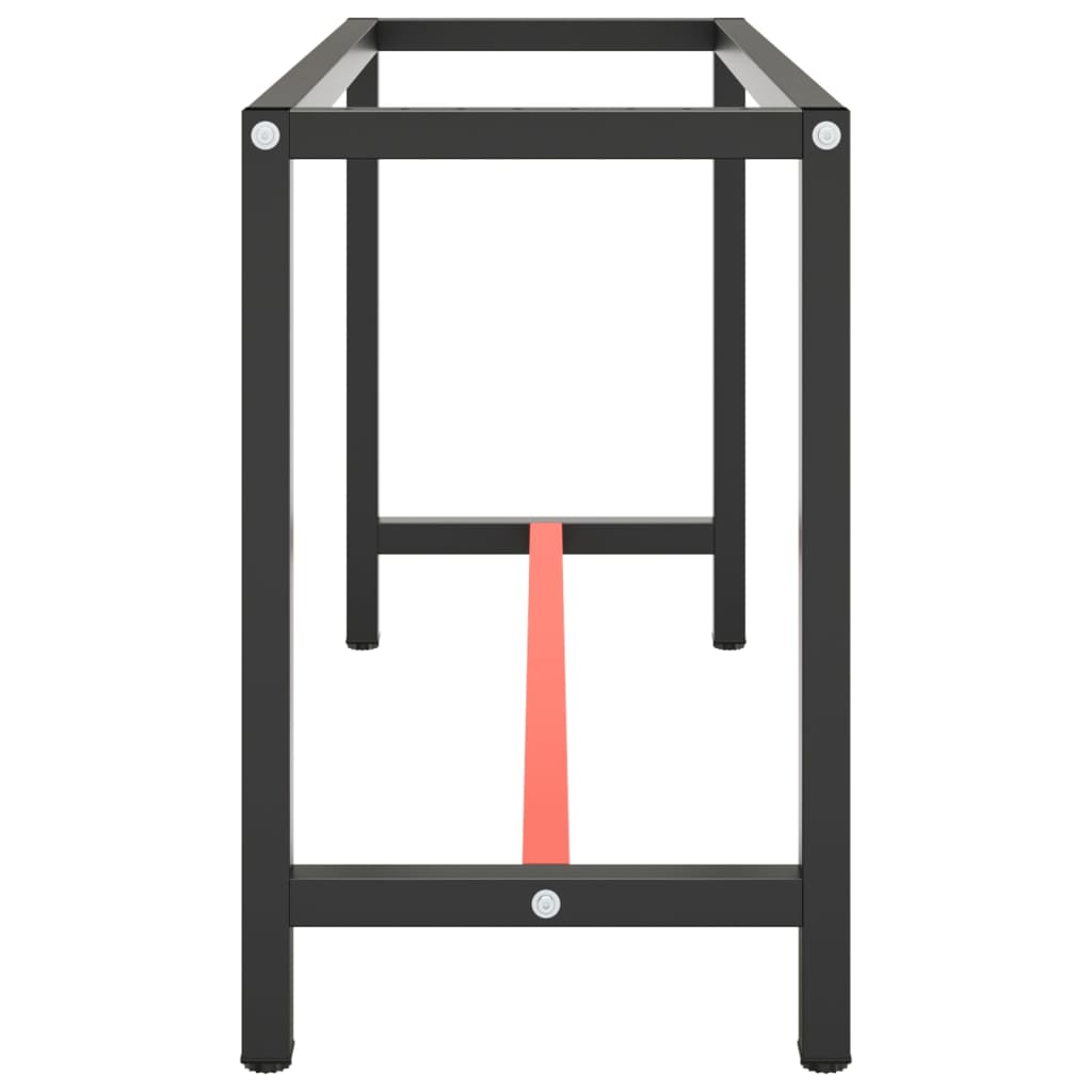 Okvir za radni stol mat crni i mat crveni 140x50x79 cm metalni