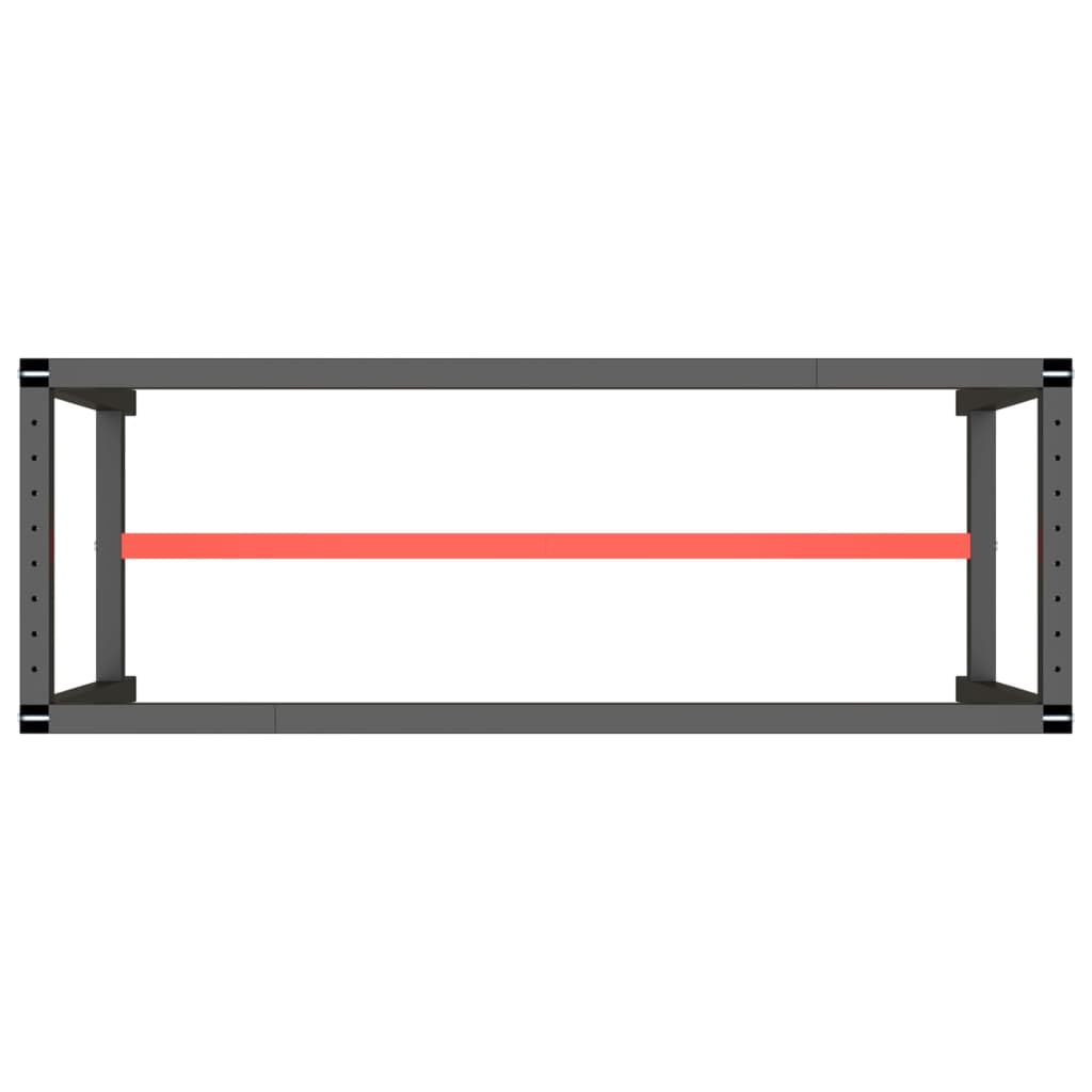 Okvir za radni stol mat crni i mat crveni 140x50x79 cm metalni
