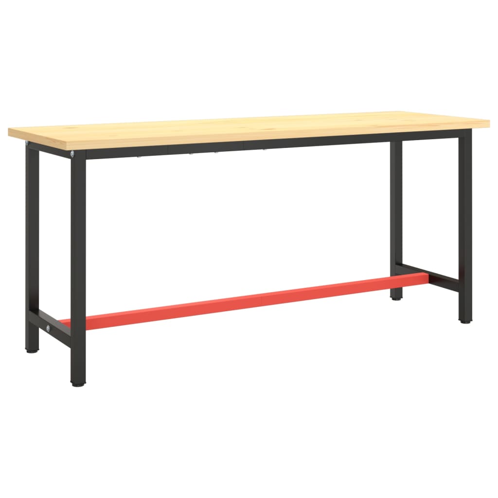 Okvir za radni stol mat crni i mat crveni 170x50x79 cm metalni