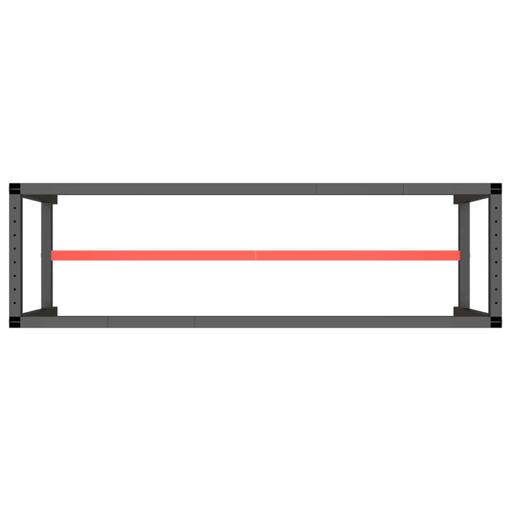 Okvir za radni stol mat crni i mat crveni 170x50x79 cm metalni