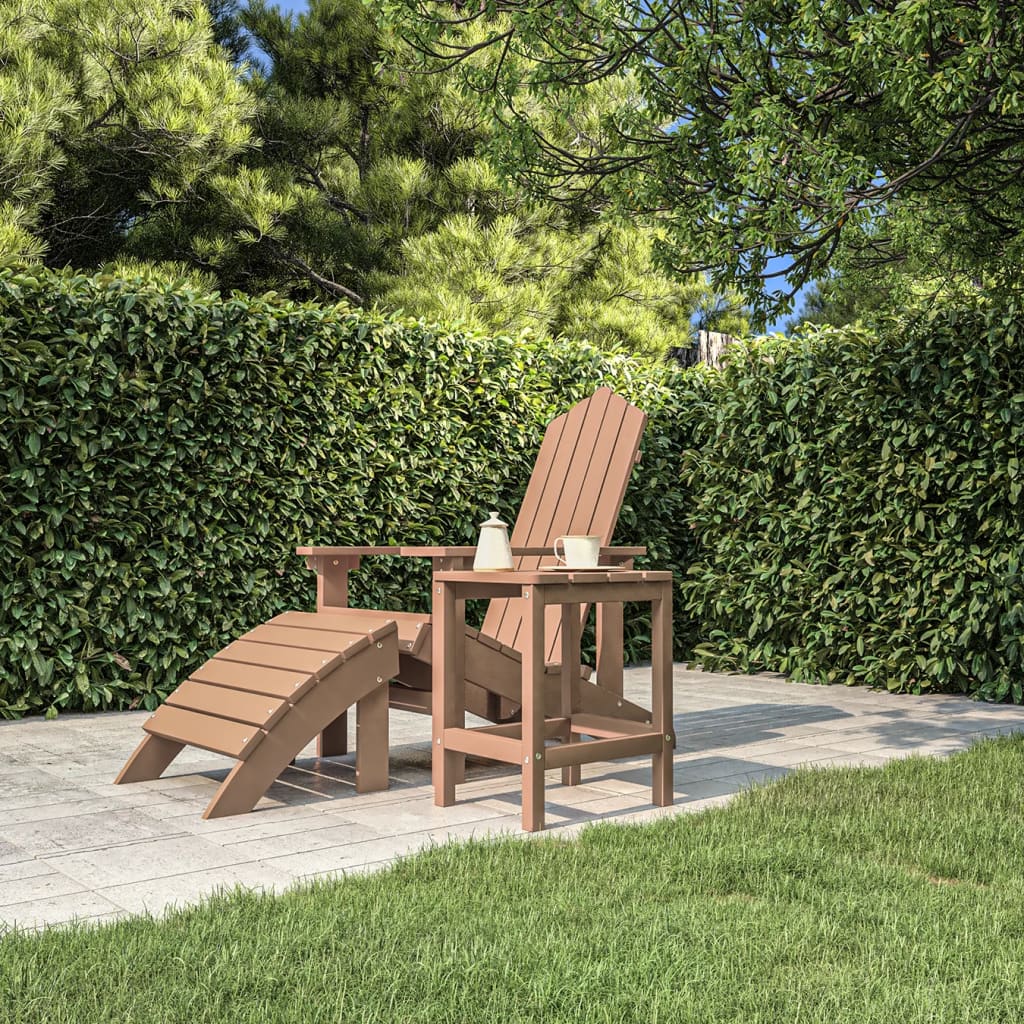 Vrtni stol Adirondack smeđi 38 x 38 x 46 cm HDPE