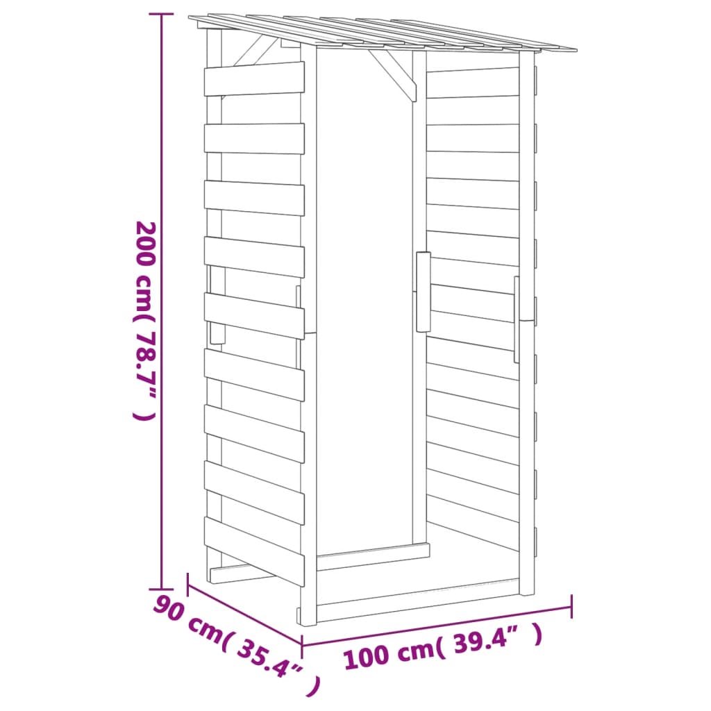 Pergola s krovom 100 x 90 x 200 cm od impregnirane borovine
