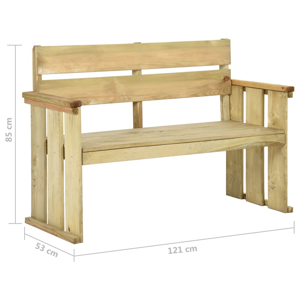 Vrtna klupa 121 cm od impregnirane borovine