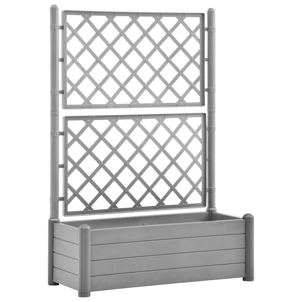 Vrtna sadilica s rešetkom 100 x 43 x 142 cm PP siva boja kamena
