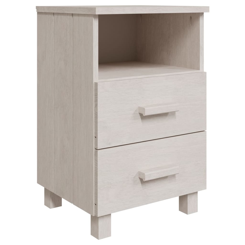 Noćni ormarići HAMAR 2 kom bijeli 40x35x62 cm masivna borovina