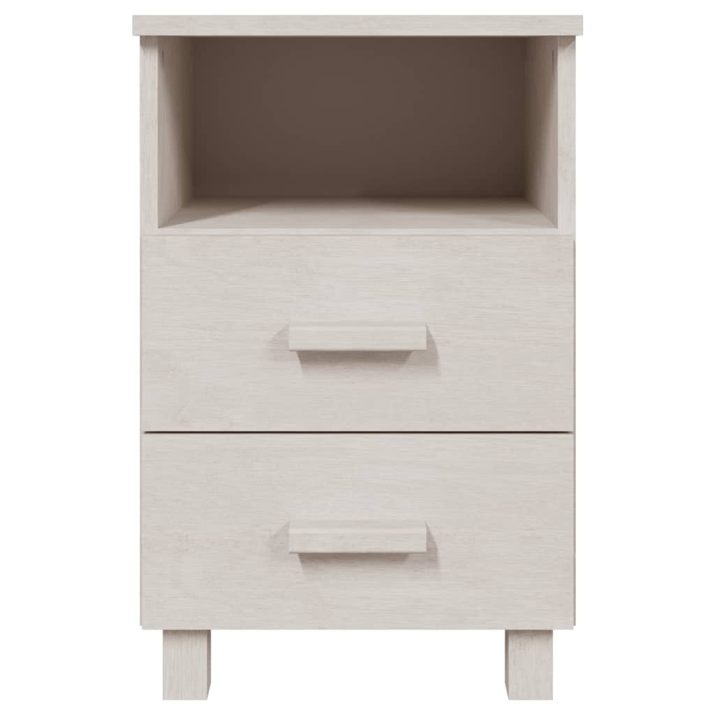 Noćni ormarići HAMAR 2 kom bijeli 40x35x62 cm masivna borovina