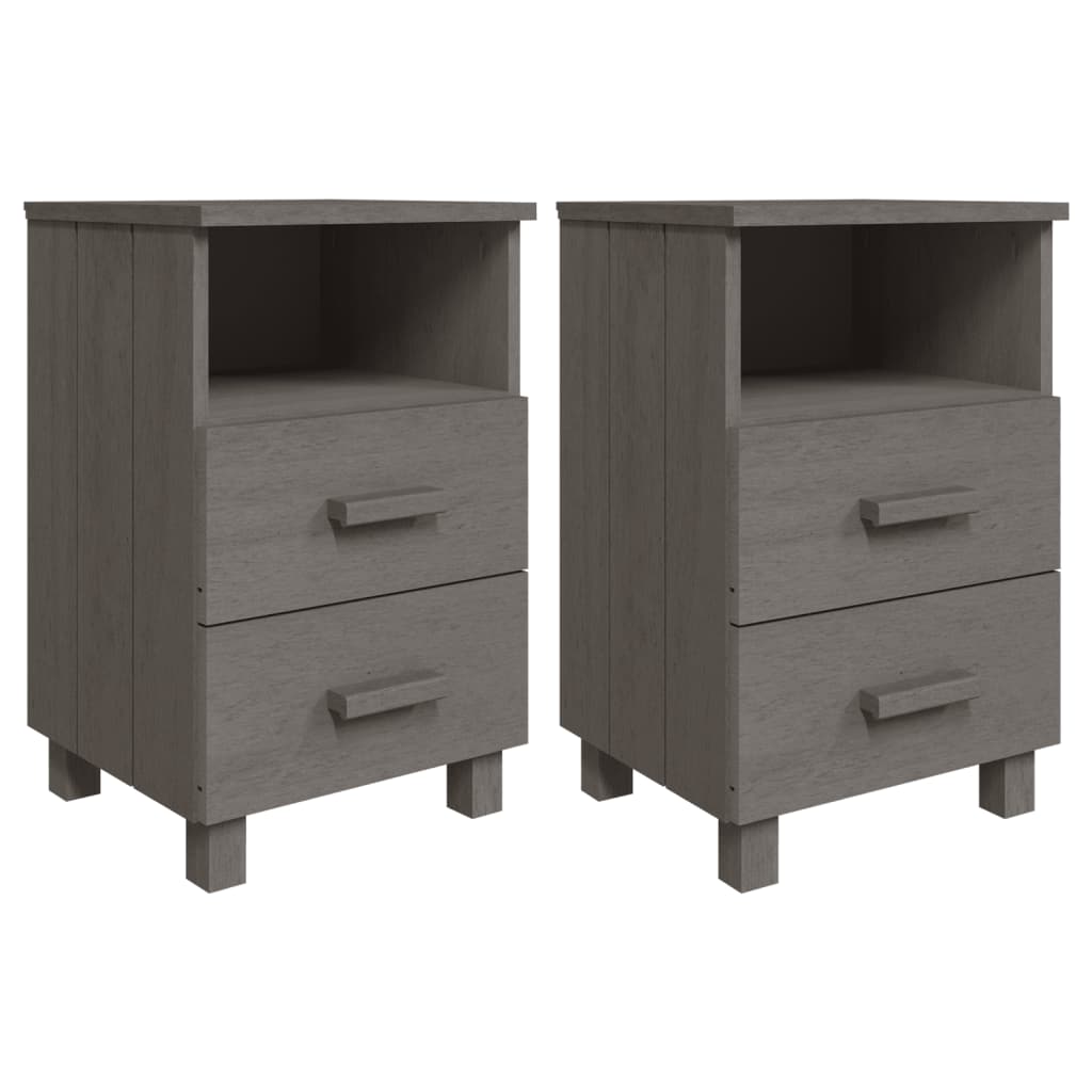 Noćni ormarići HAMAR 2 kom svjetlosivi 40x35x62 cm od borovine