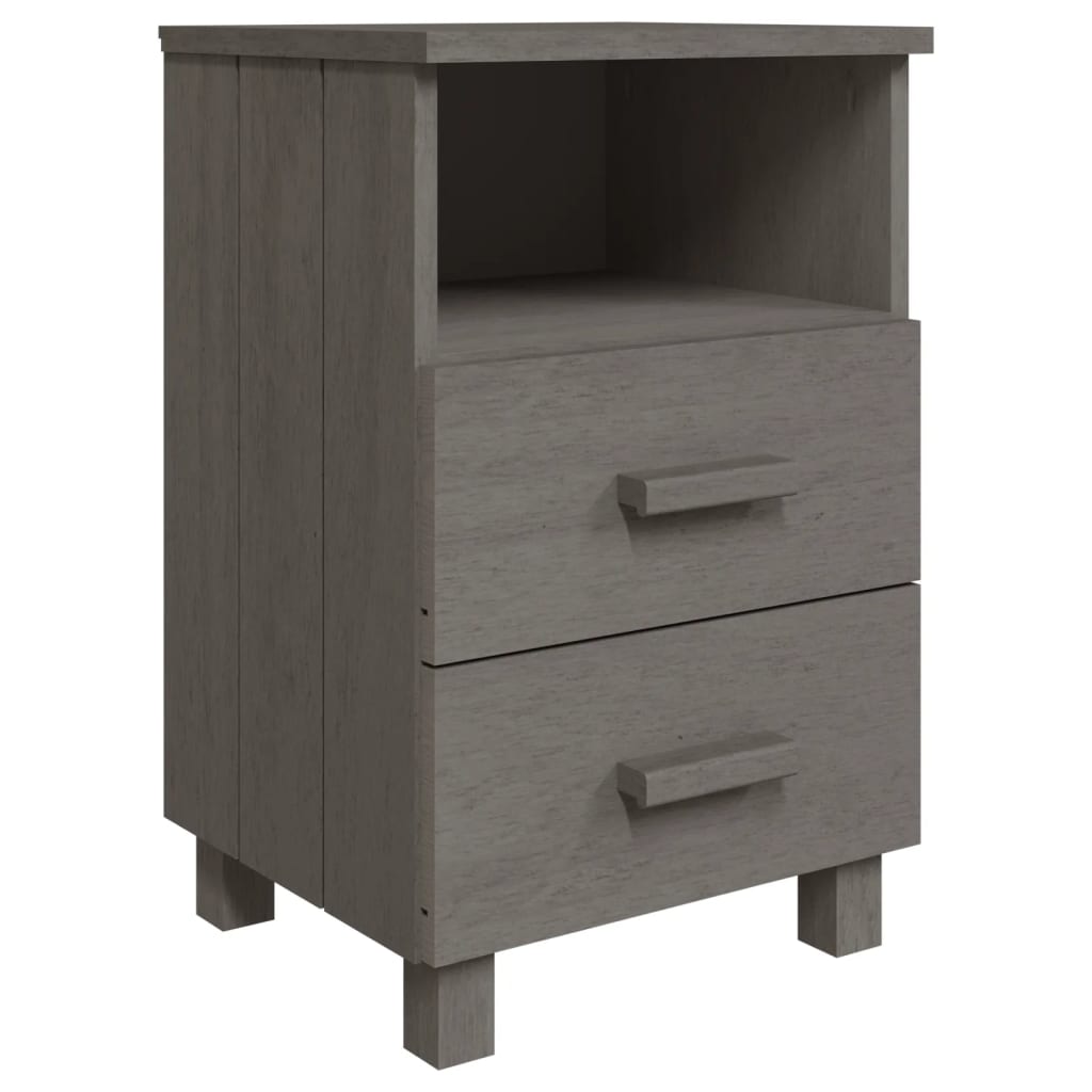Noćni ormarići HAMAR 2 kom svjetlosivi 40x35x62 cm od borovine