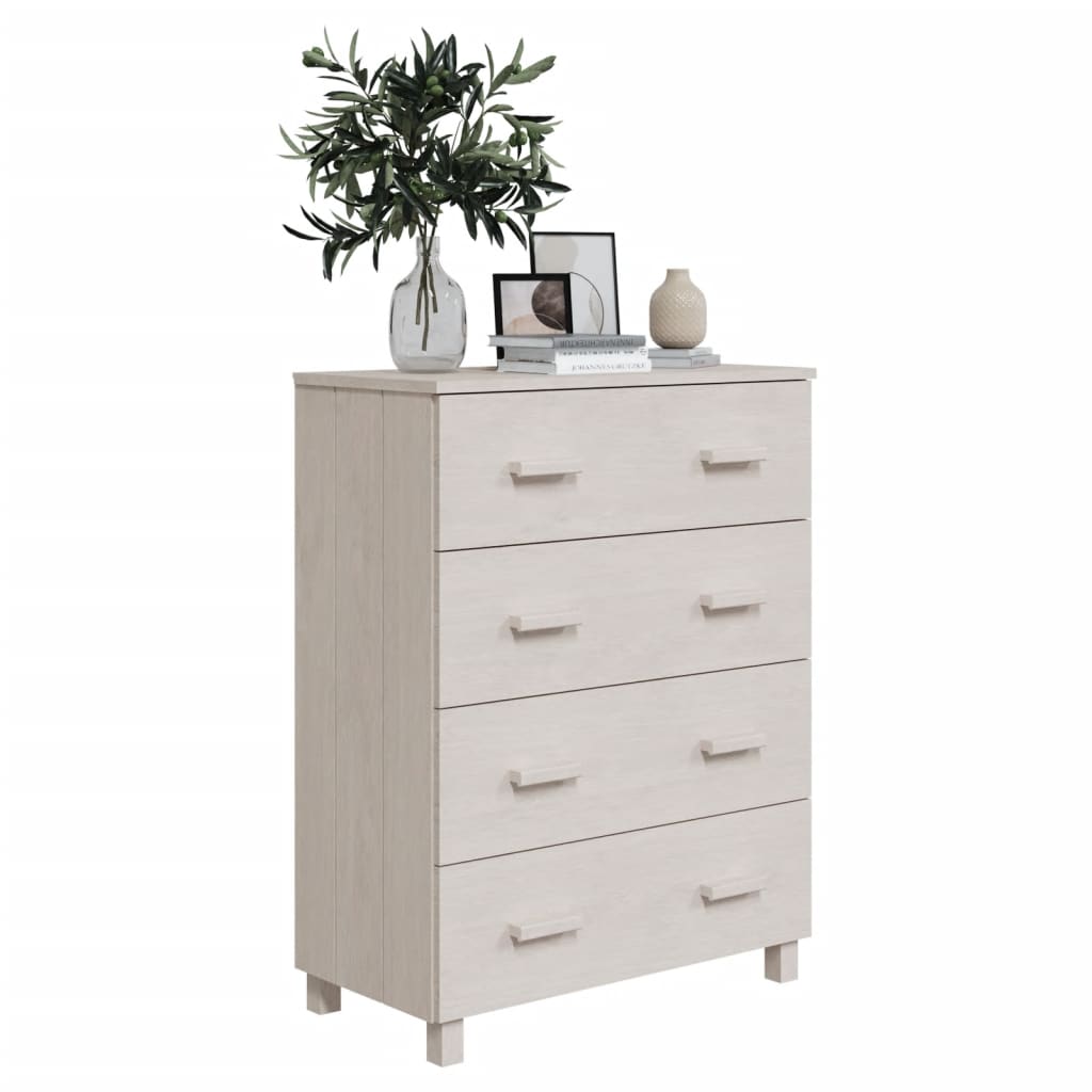 Komoda HAMAR bijela 79 x 40 x 103,5 cm od masivne borovine