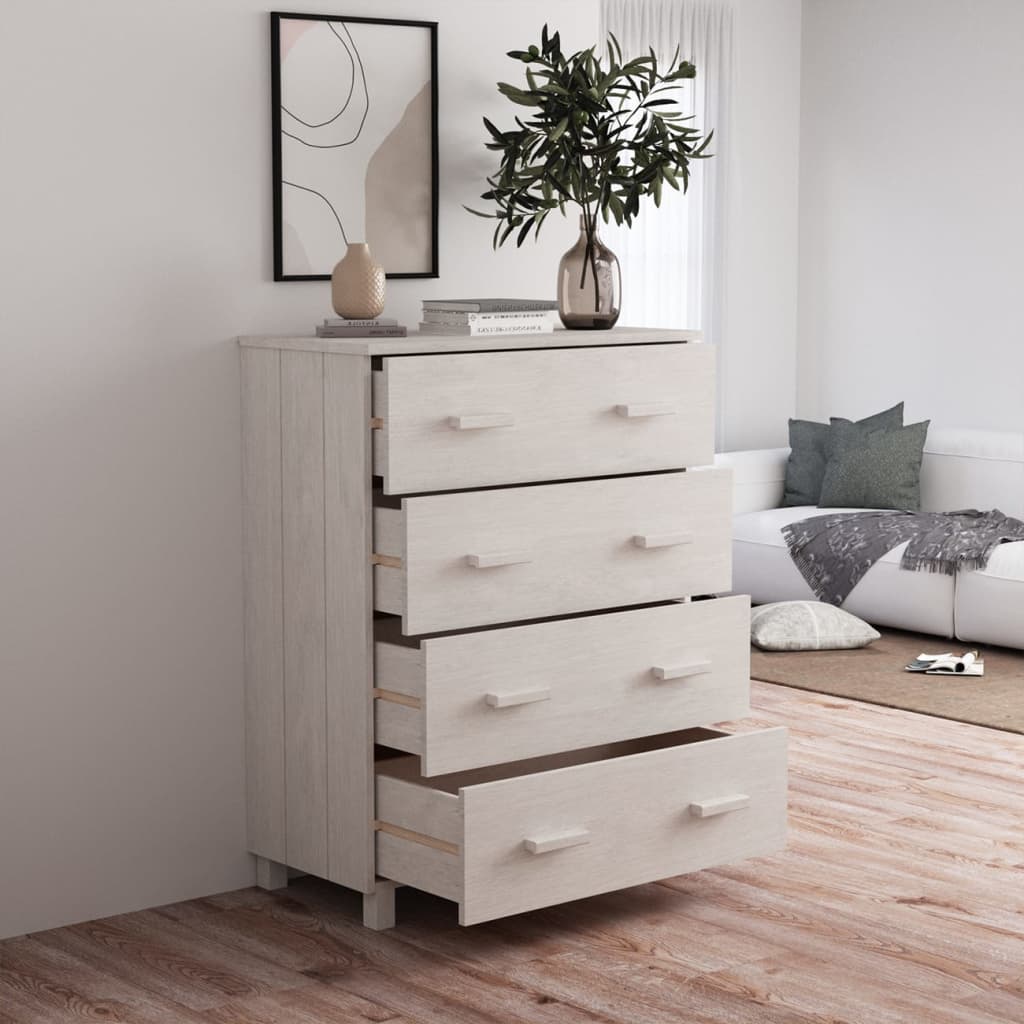 Komoda HAMAR bijela 79 x 40 x 103,5 cm od masivne borovine