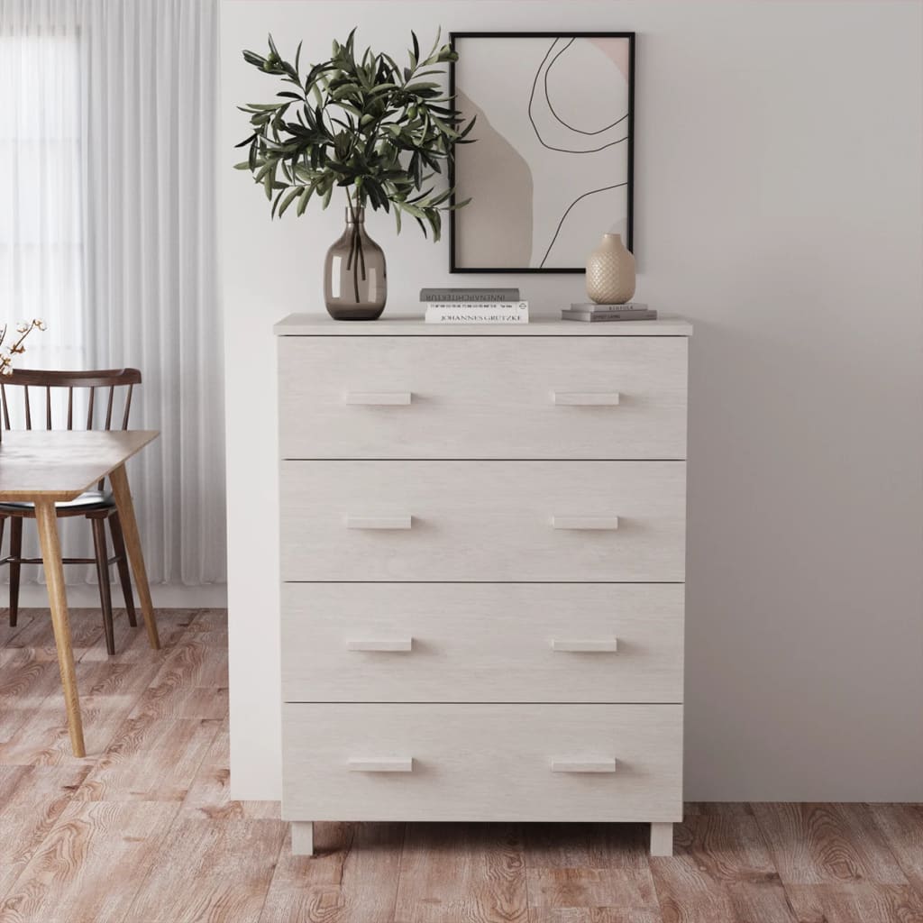 Komoda HAMAR bijela 79 x 40 x 103,5 cm od masivne borovine