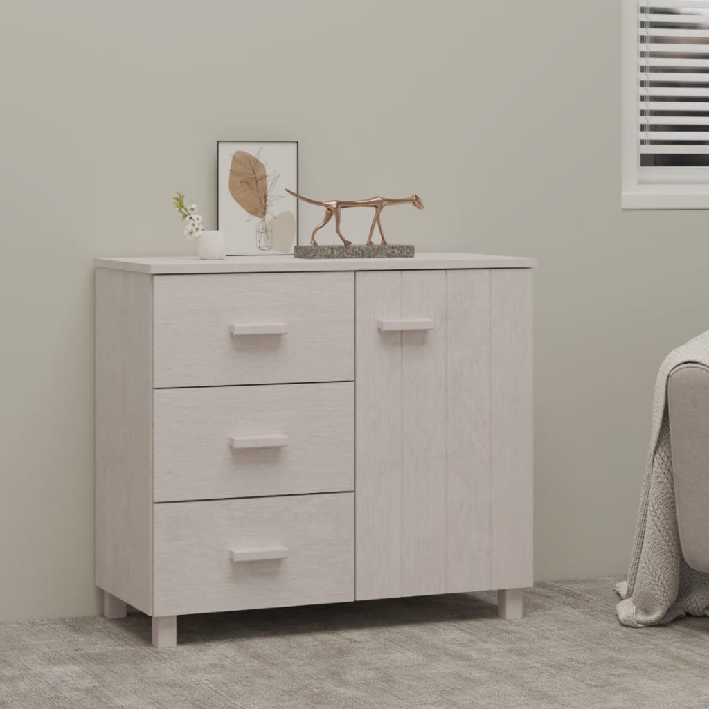 Komoda bijela 90 x 40 x 80 cm od masivne borovine