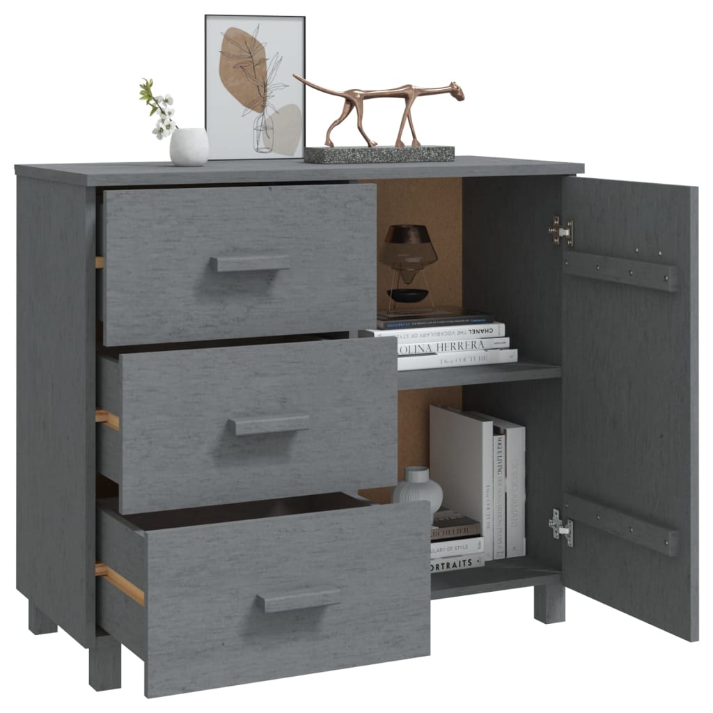 Komoda HAMAR tamnosiva 90 x 40 x 80 cm od masivne borovine