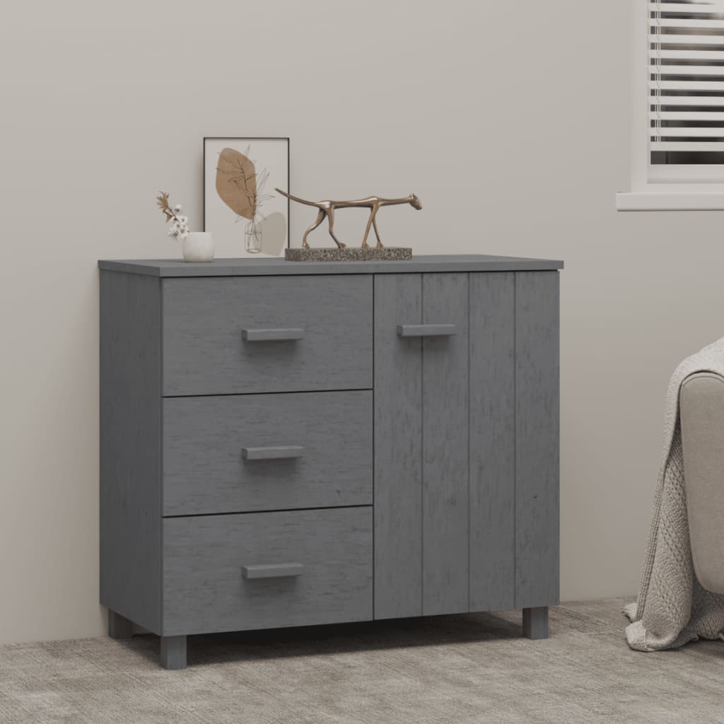 Komoda HAMAR tamnosiva 90 x 40 x 80 cm od masivne borovine