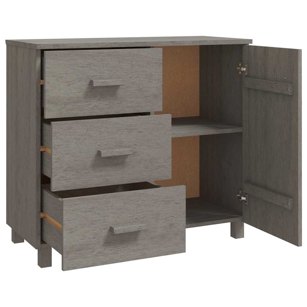 Komoda HAMAR svjetlosiva 90 x 40 x 80 cm od masivne borovine