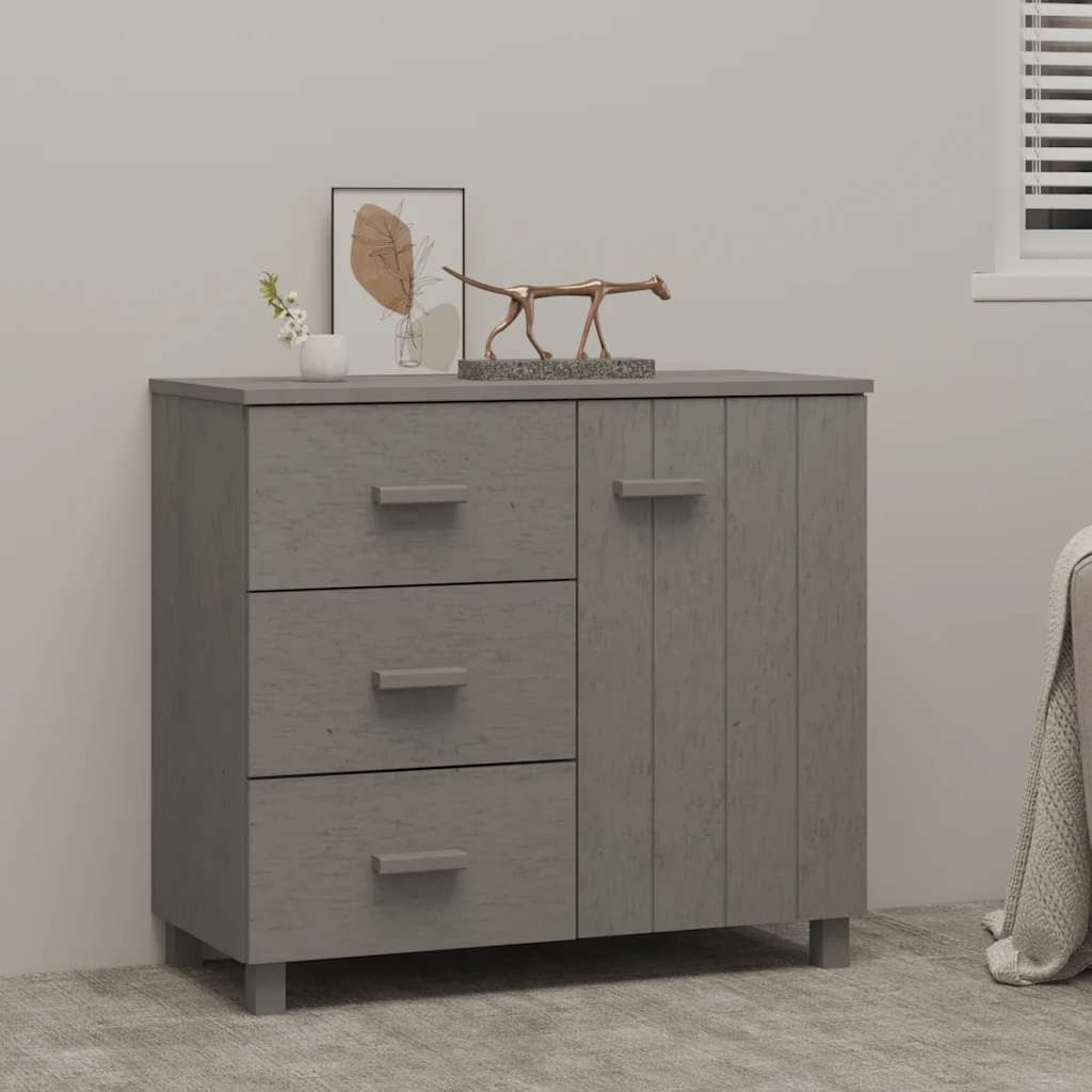 Komoda HAMAR svjetlosiva 90 x 40 x 80 cm od masivne borovine