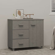 Komoda HAMAR svjetlosiva 90 x 40 x 80 cm od masivne borovine