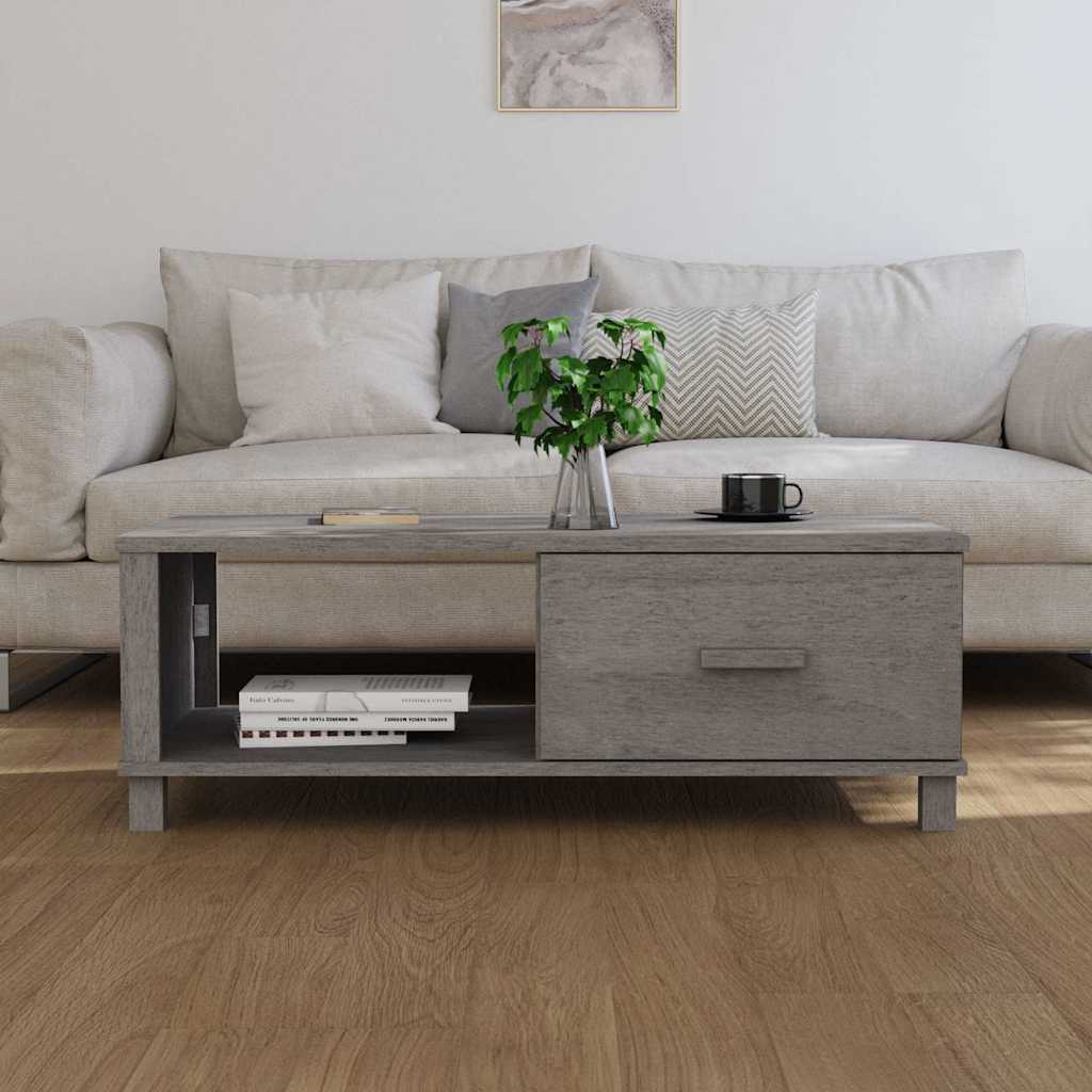 Stolić za kavu HAMAR svjetlosivi 100x55x35 cm masivna borovina