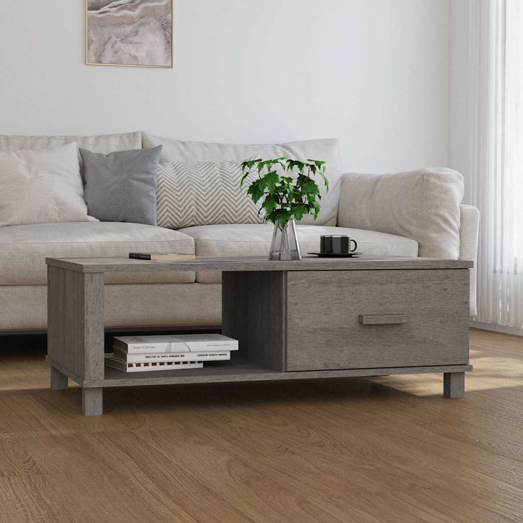 Stolić za kavu HAMAR svjetlosivi 100x55x35 cm masivna borovina